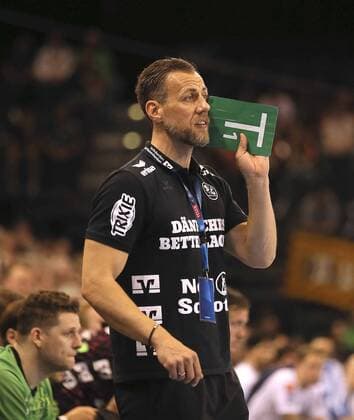Foto : Trainer Maik Machulla ( Flensburg ) Handball Herren am 18.04.2018 Champions - League SG Flensburg - Montpellier