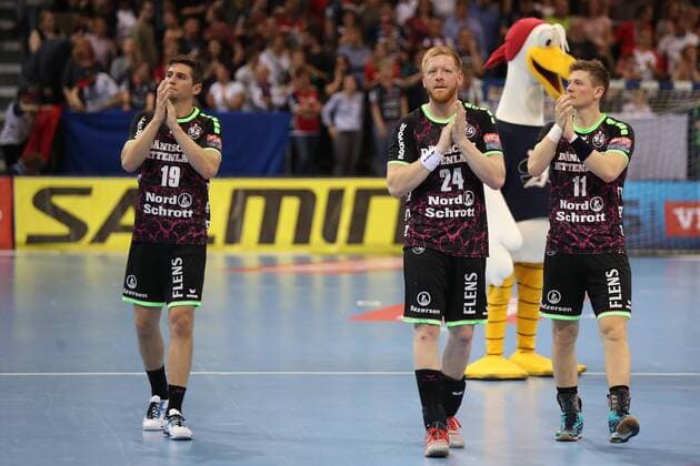 SG Flensburg-Handewitt - Montpellier HB, EHF Champions League; Flensburg, 18.04.18 Flensburg, 18.04.18, Handball, VELUX EHF Champions League, Saison 2017 2018, Viertelfinal, SG Flensburg-Handewitt - Montpellier HB : SG nach dem Spiel