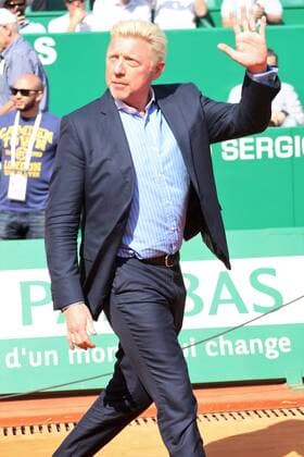 19th April 2018, Monte-Carlo Country Club, Roquebrune-Cap-Martin, France; 2018 Monte-Carlo Tennis Masters; Boris Becker receives the official ring of the International Tennis Hall of Fame  ActionPlus12015537