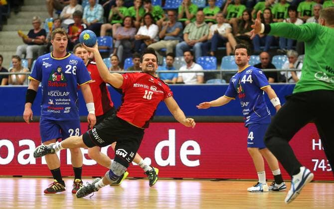 BAU 19.04.2018 Bietigheim Handball SG BBM Bietigheim vs. HSG Konstanz, vorn Panagiotis Erifopoulos (BBM)