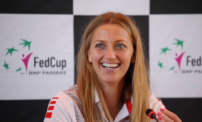 BAU 20.04.2018 Stuttgart Tennis Fed Cup PK Auslosung GER vs. CZE, Petra Kvitova (CZE)