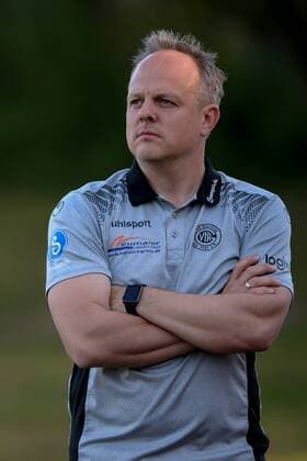 Trainer Daniel Weber (VfR Garching) Einzelbild, Aktion, Action, Fussball, Regionalliga Bayern, VfR Garching - FC Unterföhring,
