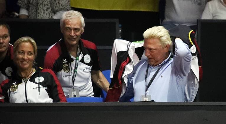 Tennis Fed Cup 2018 Deutschland - Tschechien Deutschland, Stuttgart, 21.04.2018, Tennis, Fed Cup 2018, Deutschland - Tschechien: v.l. Barbara Rittner, Boris Becker.