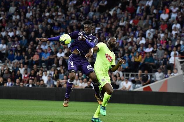 Yaya Sanogo (tfc) FOOTBALL : Toulouse vs Angers - 34eme Journee de L1 - Toulouse - 21 04 2018 ThierryBreton Panoramic 