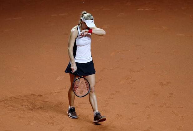 BAU 22.04.2018 Stuttgart Tennis Fed Cup GER vs. CZE, Angelique Kerber (GER) enttäuscht