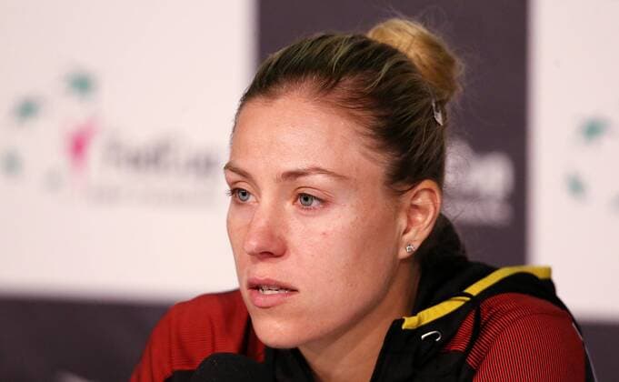 BAU 22.04.2018 Stuttgart Tennis Fed Cup GER vs. CZE, Angelique Kerber (GER) im Interview