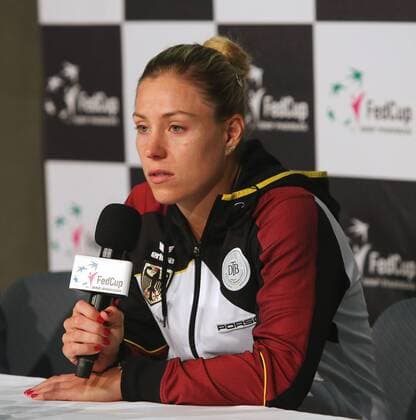 BAU 22.04.2018 Stuttgart Tennis Fed Cup GER vs. CZE, Angelique Kerber (GER) im Interview