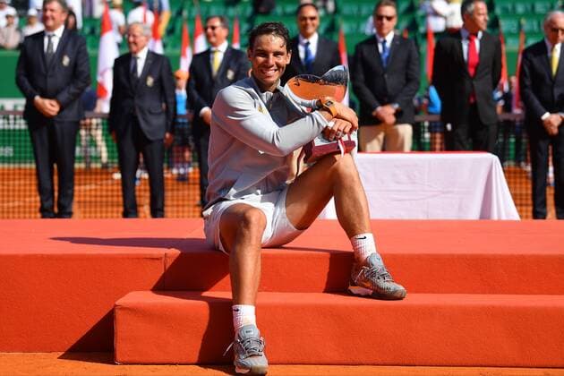 Themen der Woche - SPORT Bilder des Tages - SPORT Rafael Nadal (Esp) defeated Kei Nishikori (Jap) TENNIS : MONTE CARLO 2018 antoinecouvercelle panoramic 