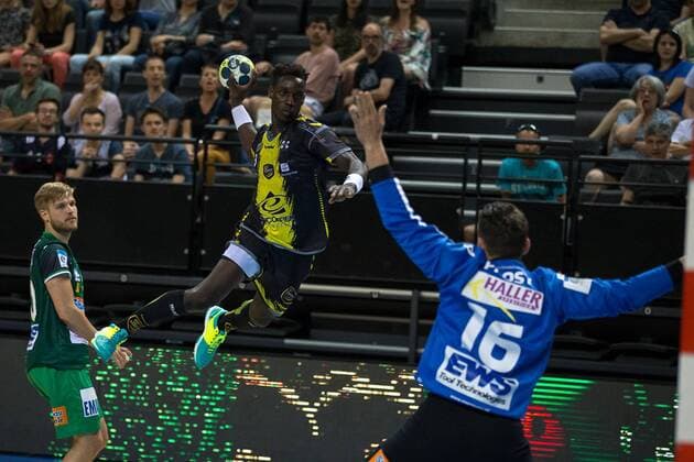 TRAORE Queido (Chambery Savoie Handball) HANDBALL : Coupe EHF : Chambery vs Goppingen - 22 04 2018 THEOPHILELaurent Panoramic 