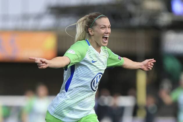 Lara Dickenmann (VfL Wolfsburg, 21) Jubel, Torjubel, jubelt über das Tor, celebrate the goal, celebration, Fussball, UEFA Women s Champions League, Chelsea LFC - VfL Wolfsburg,