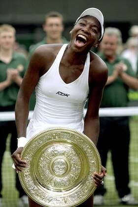 BRU106 - - WIMBLEDON, UNITED KINGDOM : US Venus Williams looks delighted after defeating Lindsay Davenport in their final match of the Wimbledon Tennis Open, Saturday 02 July 2005, at the All England Lawn Tennis Club. DIDIER MOSSIAT DIDIERxMOSSIOAT  x3128036x