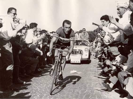 BRU37 - 1958 - ITALY : () Undated file picture shows Luxembourg s Charly Gaul in action during the Giro - Tour of Italy cycling race. Charly Gaul died Tuesday 06 December 2005, near the age of 73.  x3667890x