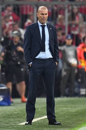 25.04.2018, xjhx, Fussball Champions League, FC Bayern Muenchen - Real Madrid, emspor, v.l. Trainer Head Coach Zinedine Zidane (Real Madrid) Muenchen