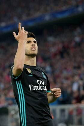 Marco Asensio ( Real Madrid CF 20 ) Jubel nach dem 1:2, FC Bayern Muenchen vs. Real Madrid CF, Champions League, Halbfinale, Fussball, 25.04.2018, FC Bayern Muenchen vs. Real Madrid CF, Champions League, Halbfinale, Fussball, 25.04.2018 Muenchen Copyright: xLanger Eibner-Pressefotox EP_HLR