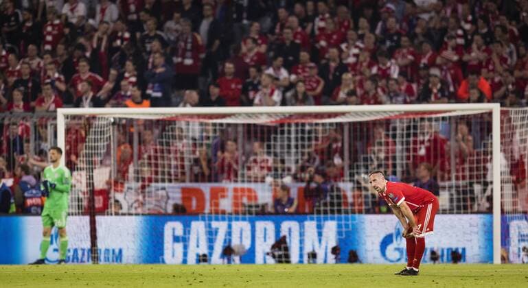 München, 25.04.2018 Franck Ribery (FCB) enttäuscht Bayern München - Real Madrid