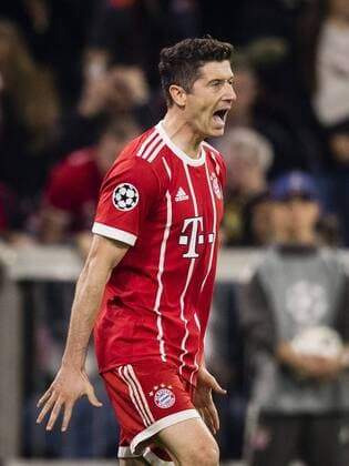 München, 25.04.2018 Robert Lewandowski (FCB) enttäuscht Bayern München - Real Madrid