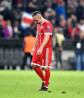 Franck Ribery (FC Bayern), enttäuscht nach dem Spiel FC Bayern München - Real Madrid UEFA-Champions League, CL, Halbfinale, 1 2 Finale, Hinspiel, Saison 2017 2018, Fußball, Fussball, soccer, Herren, Deutschland, Germany, München, 25.4.2017 Allianz Arena