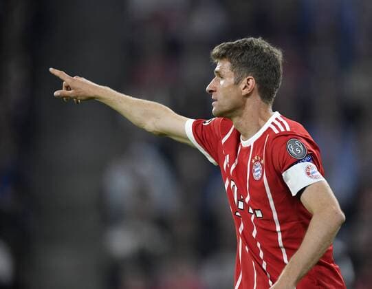 Thomas Müller FC Bayern München Gestik, Geste FC Bayern München FCB vs Real Madrid CF UEFA Champions-League CL Halbfinale Hinspiel Spiel 1 Saison 2017 2018 München Allianz Arena 25.04.2018 FC Bayern München FCB vs Real Madrid CF