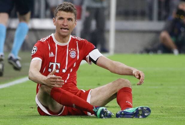 Bilder des Tages - SPORT München , Fußball Champions League Halbfinale Hinspiel , Bayern München vs. Real Madrid , Thomas Müller ( Bayern )