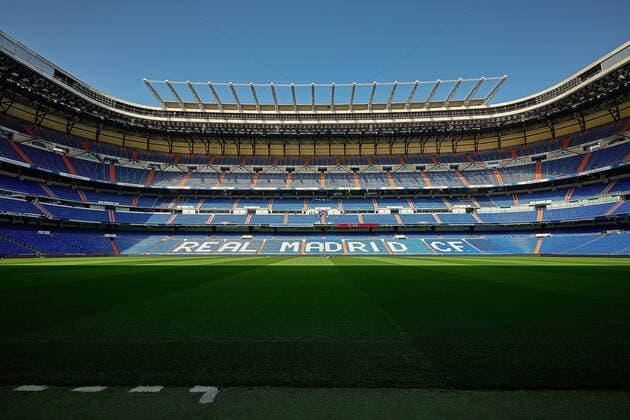 25.04.2018, xovx, Fussball Spanien Real Madrid Stadion, emspor, Estadio Santiago Bernabeu, Heimspielstätte von Real Madrid.Stadionansicht Innenraum, Rasen Madrid