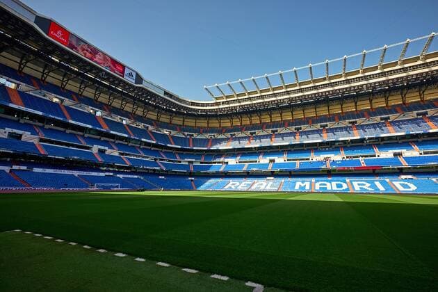 25.04.2018, xovx, Fussball Spanien Real Madrid Stadion, emspor, Estadio Santiago Bernabeu, Heimspielstätte von Real Madrid.Stadionansicht Innenraum, Rasen Madrid