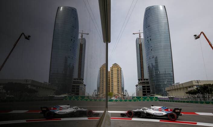 Motorsports: World Championship WM Weltmeisterschaft 2018; Grand Prix Azerbaijan, Grand Prix of Europe, Formula 1 2018 Azerbaijan Grand Prix, 18 Lance Stroll ( CAN, Williams Martini Racing), Baku Azerbaijan