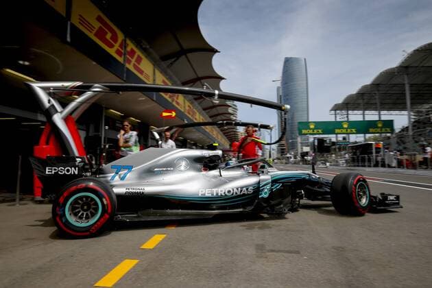 Motorsports: World Championship WM Weltmeisterschaft 2018; Grand Prix Azerbaijan, Grand Prix of Europe, Formula 1 2018 Azerbaijan Grand Prix, 77 Valtteri Bottas (FIN, Mercedes AMG Petronas), Baku Azerbaijan