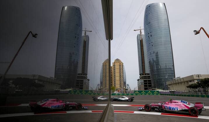 Motorsports: World Championship WM Weltmeisterschaft 2018; Grand Prix Azerbaijan, Grand Prix of Europe, Formula 1 2018 Azerbaijan Grand Prix, 31 Esteban Ocon (Sahara Force India F1 Team) Baku Azerbaijan