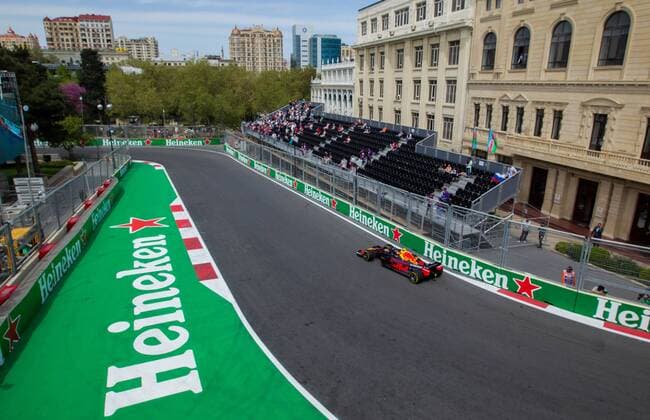 April 27, 2018 - Baku, Azerbaijan - Max Verstappen of Netherland and Red Bull Racing driver goes during the free practice session at Azerbaijan Formula 1 Grand Prix on Apr 27, 2018 in Baku, Azerbaijan. Azerbaijan F1 Grand Prix  - ZUMAn230 20180427_zaa_n230_769 Copyright: xRobertxSzaniszlox