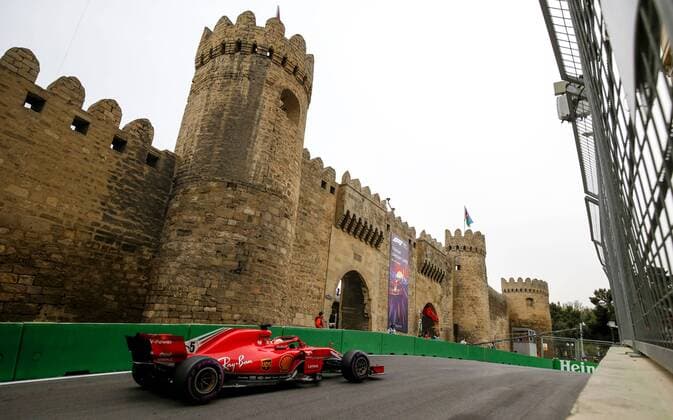 Motorsports: World Championship WM Weltmeisterschaft 2018; Grand Prix Azerbaijan, Grand Prix of Europe, Formula 1 2018 Azerbaijan Grand Prix, , 5 Sebastian Vettel (GER, Scuderia Ferrari) , 5 Sebastian Vettel (GER, Scuderia Ferrari) Baku Azerbaijan