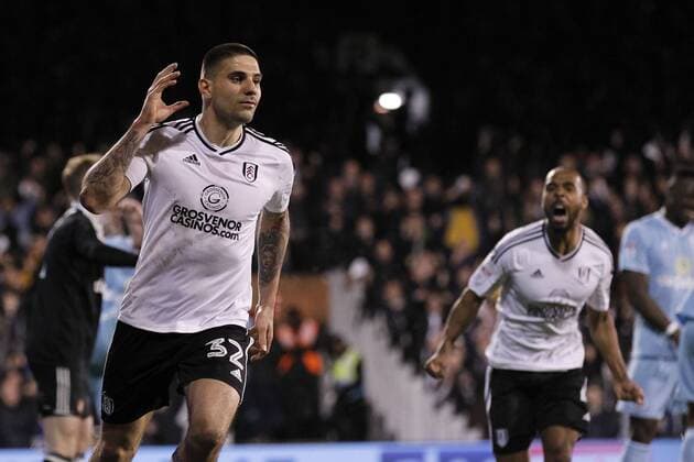 GOAL - Aleksander Mitrovic of Fulham celebrates giving Fulham FC the lead during the EFL Sky Bet Championship match between Fulham and Sunderland at Craven Cottage, London, England on 27 April 2018. Copyright: xCarltonxMyriex 19810026