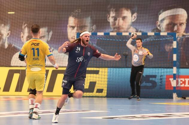 Joie des joueurs du PSG - Mikkel Hansen HANDBALL : PSG Vs KIELCE - Champions League - 28 04 2018 MichaelBaucher Panoramic 