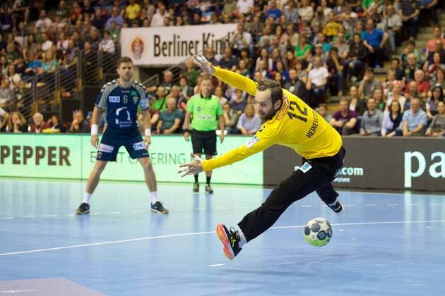 Handball Berlin 28.04.2018 EHF Cup Saison 2017 2018 Viertelfinale Rückspiel Füchse Berlin - RK Nexe Silvio Heinevetter (Füchse Berlin, TW, No.12)