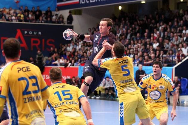 Sander Sagosen (Paris) HANDBALL : Velux EHF Champions League - Quart de finale retour - Paris Saint-Germain Handball vs PGE Vive Tauron Kielce - 28 04 2018 KevinDomas Panoramic 