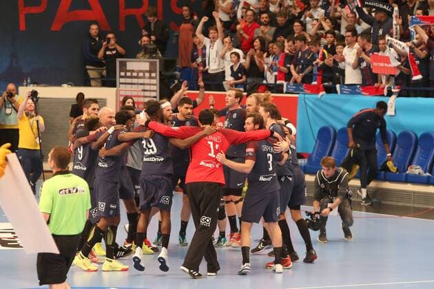 Joie des Joueurs du PSG HANDBALL : PSG Vs KIELCE - Champions League - 28 04 2018 MichaelBaucher Panoramic 