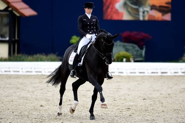 Dressur - Horses and Dreams 2018 - CDI4* GP FS - Grand Prix Freestyle to Music am 28.04.2018 auf dem Hof Kasselmann in Hagen a.T.W. Kristina Bröring-Sprehe (Deutschland) auf ihrem Pferd Desperados FRH.