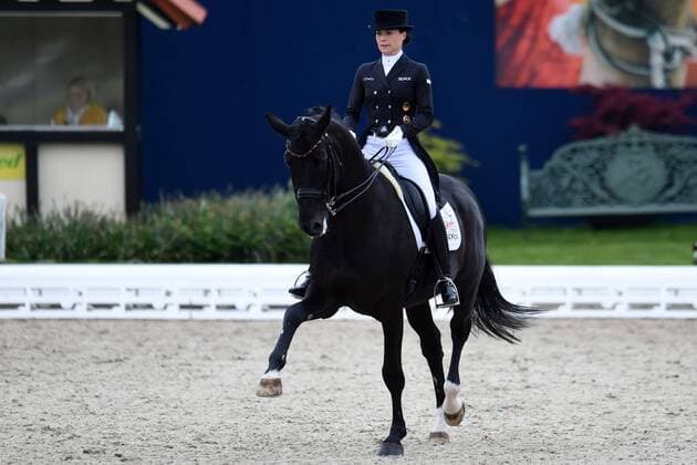 Dressur - Horses and Dreams 2018 - CDI4* GP FS - Grand Prix Freestyle to Music am 28.04.2018 auf dem Hof Kasselmann in Hagen a.T.W. Kristina Bröring-Sprehe (Deutschland) auf ihrem Pferd Desperados FRH.