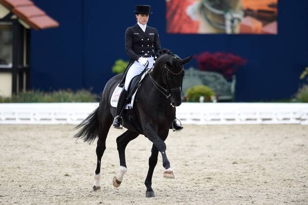 Dressur - Horses and Dreams 2018 - CDI4* GP FS - Grand Prix Freestyle to Music am 28.04.2018 auf dem Hof Kasselmann in Hagen a.T.W. Kristina Bröring-Sprehe (Deutschland) auf ihrem Pferd Desperados FRH.