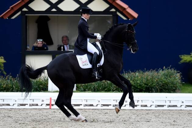 Dressur - Horses and Dreams 2018 - CDI4* GP FS - Grand Prix Freestyle to Music am 28.04.2018 auf dem Hof Kasselmann in Hagen a.T.W. Kristina Bröring-Sprehe (Deutschland) auf ihrem Pferd Desperados FRH.