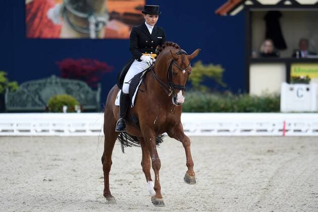 Dressur - Horses and Dreams 2018 - CDI4* GP FS - Grand Prix Freestyle to Music am 28.04.2018 auf dem Hof Kasselmann in Hagen a.T.W. Charlott-Maria Schürmann Schuermann (Deutschland) auf ihrem Pferd Burlington FRH.