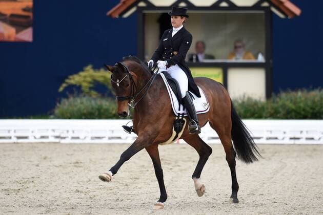 Dressur - Horses and Dreams 2018 - CDI4* GP FS - Grand Prix Freestyle to Music am 28.04.2018 auf dem Hof Kasselmann in Hagen a.T.W. Victoria Michalke (Deutschland) auf dem Pferd Novia 6.