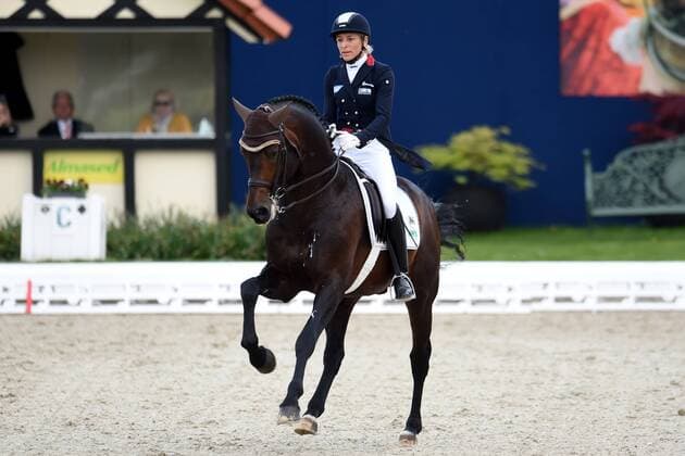 Dressur - Horses and Dreams 2018 - CDI4* GP FS - Grand Prix Freestyle to Music am 28.04.2018 auf dem Hof Kasselmann in Hagen a.T.W. Ingrid Klimke (Deutschland) auf dem Pferd Franziskus 15.