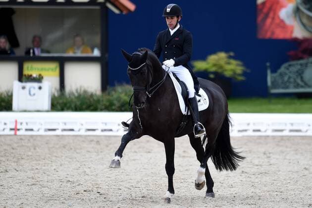 Dressur - Horses and Dreams 2018 - CDI4* GP FS - Grand Prix Freestyle to Music am 28.04.2018 auf dem Hof Kasselmann in Hagen a.T.W. Severo Jesus Jurado Lopez (ESP) auf dem Pferd Deep Impact 3.