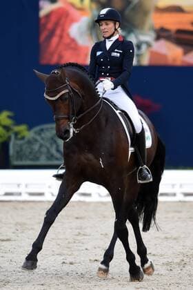 Dressur - Horses and Dreams 2018 - CDI4* GP FS - Grand Prix Freestyle to Music am 28.04.2018 auf dem Hof Kasselmann in Hagen a.T.W. Ingrid Klimke (Deutschland) auf dem Pferd Franziskus 15.