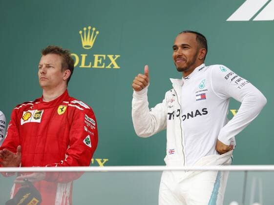 Motorsports: World Championship WM Weltmeisterschaft 2018; Grand Prix Azerbaijan, Grand Prix of Europe, Formula 1 2018 Azerbaijan Grand Prix, 7 Kimi Raikkonen (FIN, Scuderia Ferrari), 44 Lewis Hamilton (GBR, Mercedes AMG Petronas F1 Team), Baku Azerbaijan