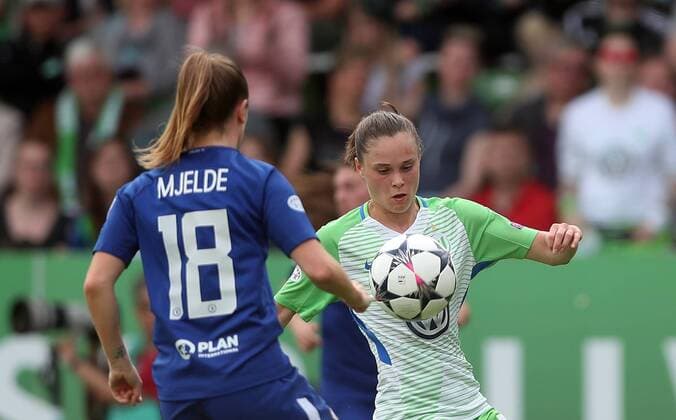 Ewa Pajor (VfL Wolfsburg), Maren Mjelde (Chelsea LFC)