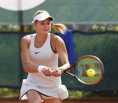 Tennis - Turnier - 28.04.2018 - Wiesbaden Tennis Open v.l. Katarina Savatska Wiesbaden Tennis Open