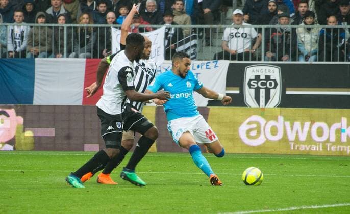 Dimitri Payet ( Olympique Marseille ) FOOTBALL : SCO Angers vs Olympique de Marseille - Ligue 1 - Angers - 29 04 2018 FedericoPestellini Panoramic 