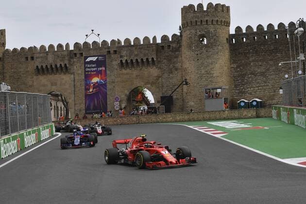 Carrera del Gran Premio de Azerbaiyán en el circuito de Baku. En la imagen, Sebastian Vettel.Grand Prix of Azerbaijan race at Baku City circuit. In this picture, Sebastian Vettel.  RV RACING PRESS
