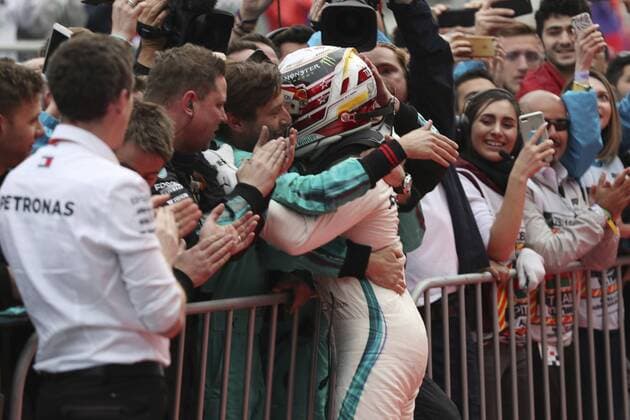 Carrera del Gran Premio de Azerbaiyán en el circuito de Baku. En la imagen, Lewis Hamilton.Grand Prix of Azerbaijan race at Baku City circuit. In this picture, Lewis Hamilton.  RV RACING PRESS